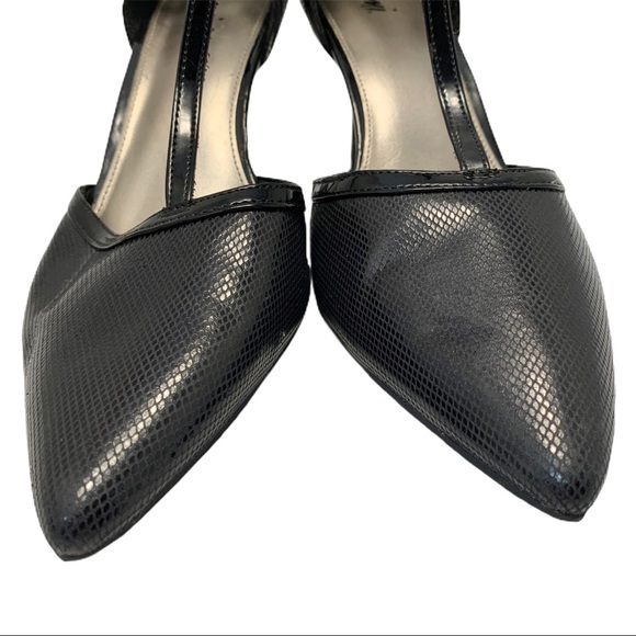 Fioni Black Pointy Toe T Strap Heels- Size 10 - Picture 4 of 14